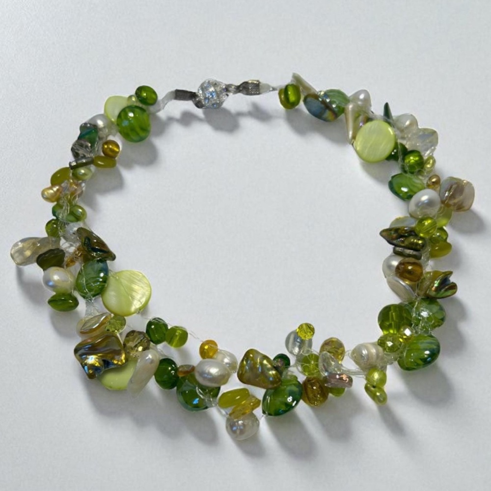 Handcrafted Green Beaded Necklace